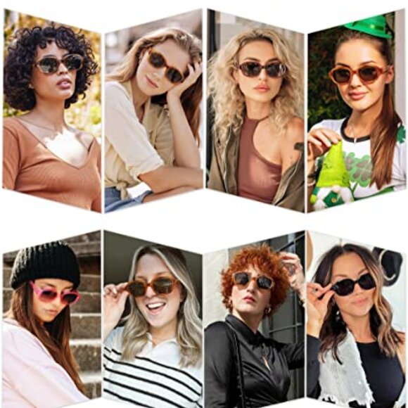 Vintage Rectangle Sunglasses with UV397 Lenses for Women